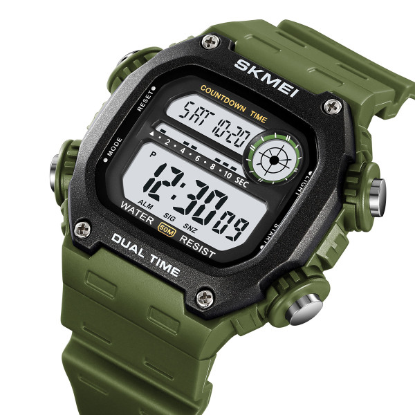 Чоловічий спортивний годинник Skmei 2126AG Army Green з водозахистом 5 ATM