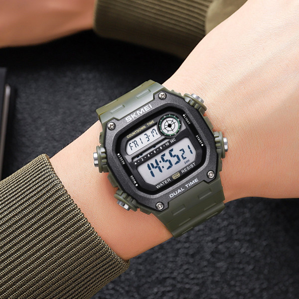 Чоловічий спортивний годинник Skmei 2126AG Army Green з водозахистом 5 ATM