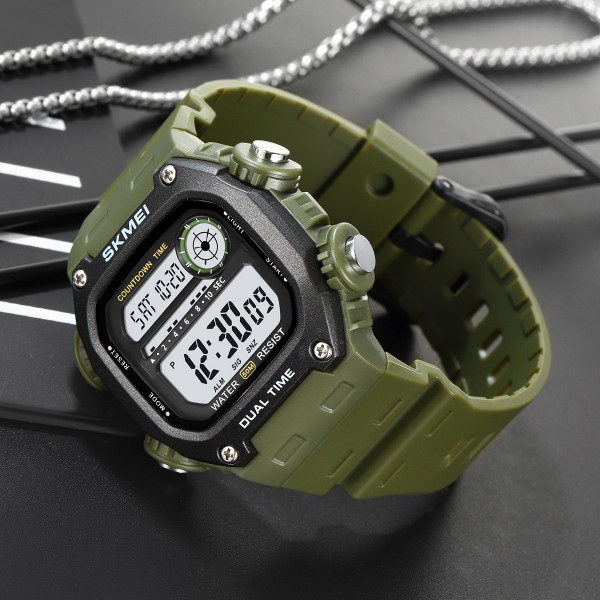 Чоловічий спортивний годинник Skmei 2126AG Army Green з водозахистом 5 ATM
