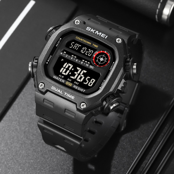 Спортивные мужские часы Skmei 2126BKBK Black-Black с водозащитой 5 ATM