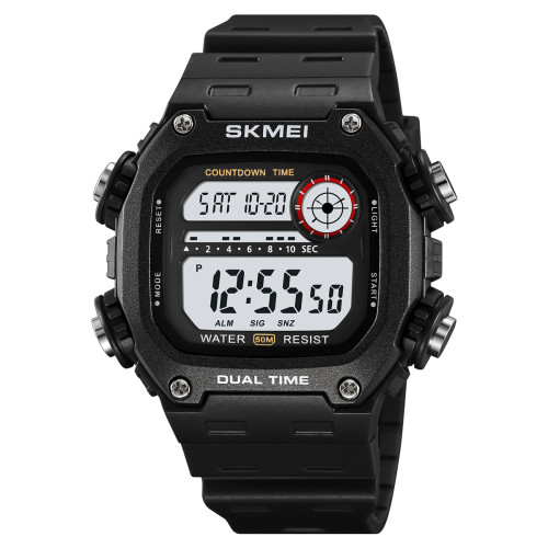 Спортивний чоловічий годинник Skmei 2126BKWT 5 ATM з підсвічуванням