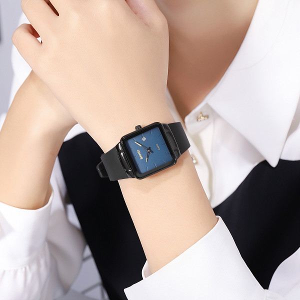 Женские часы Skmei 2173BKBU Black-Blue с синим циферблатом