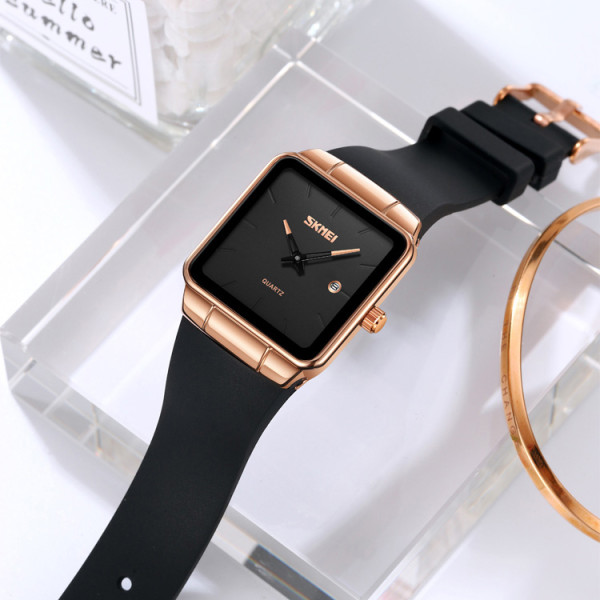 Женские часы Skmei 2173RGBK Rose Gold-Black кварцевые водозащищенные 3 ATM