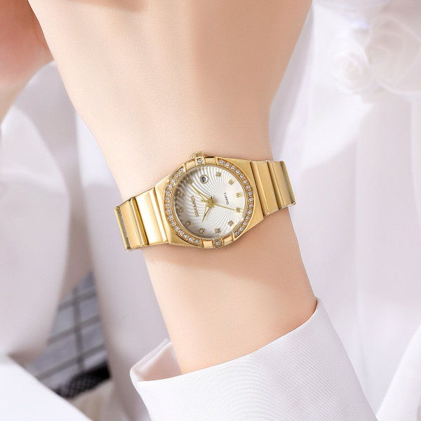 Женские часы Skmei 2342GD Gold кварцевые золотистые
