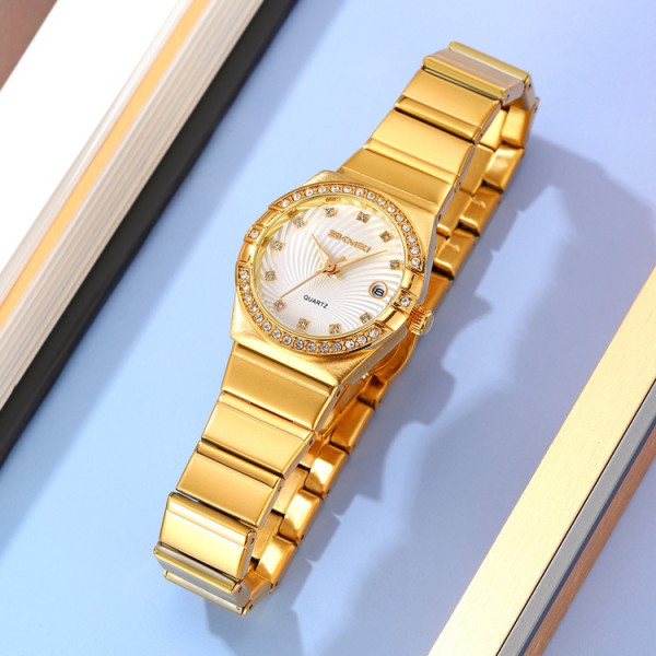 Женские часы Skmei 2342GD Gold кварцевые золотистые