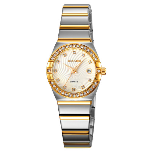 Женские часы Skmei 2342TGD Gold со стальным браслетом и люминесценцией