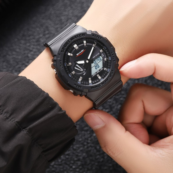 Мужские спортивные тактические часы Skmei 2351BKWT Black-White