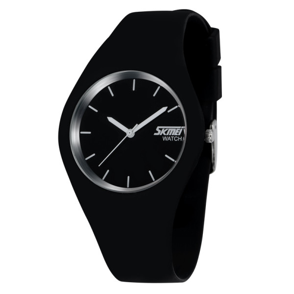 Чоловічий годинник Skmei 9068BKWT Black-White кварцовий з каучуковим ремінцем