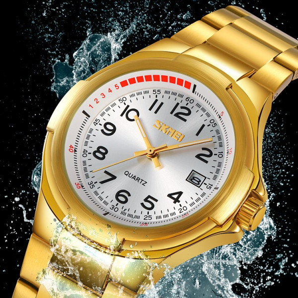 Чоловічий годинник Skmei 9320GDSI Gold-Silver класичний металевий
