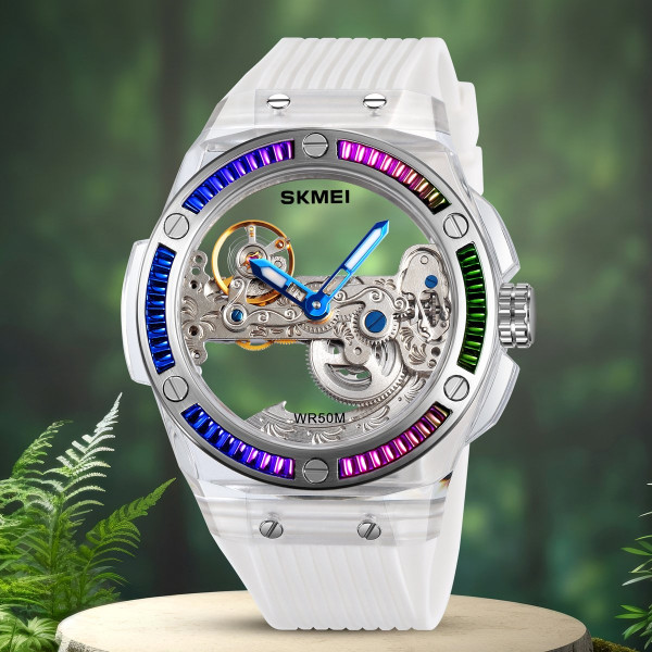 Мужские механические часы Skmei M032WT White с автоподзаводом