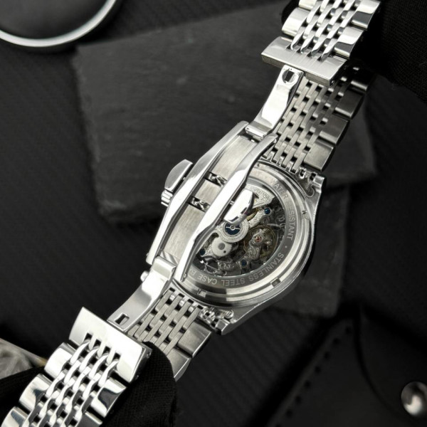 Чоловічий механічний годинник Skrox 7049 Silver з автопідзаводом