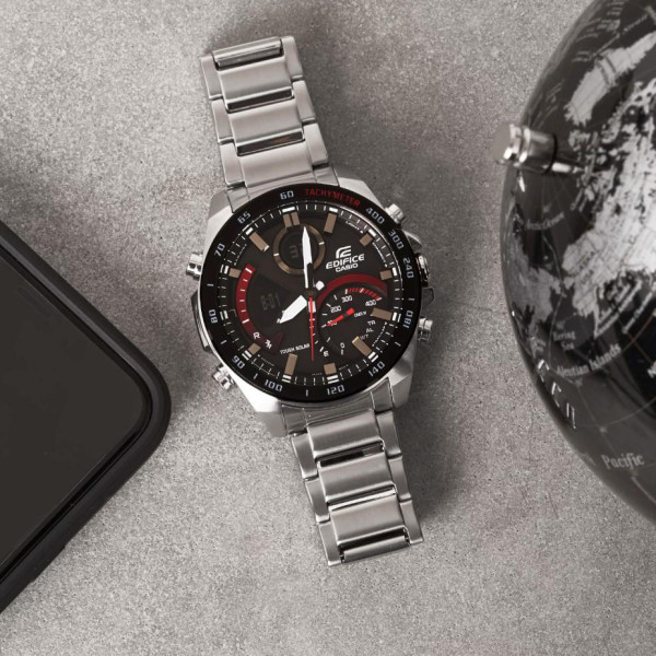 Мужские часы Casio ECB-900DB-1A с Bluetooth и водозащитой 10 ATM