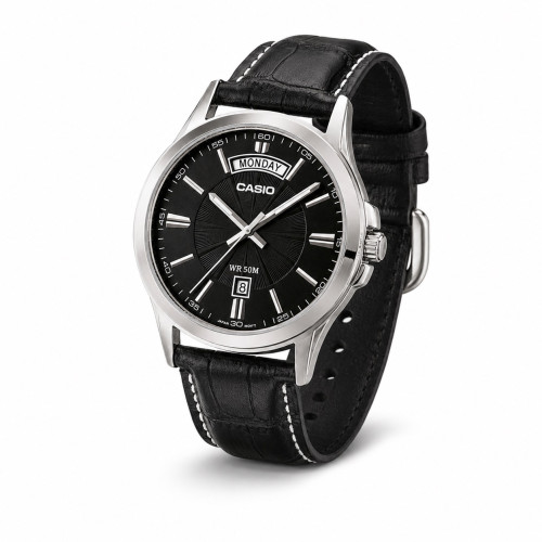 Мужские часы Casio MTP-1381L-1A с кожаным ремешком и водозащитой 5 ATM