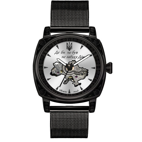 Мужские механические часы Awarder 021-3D Де би не був Black-White Mesh
