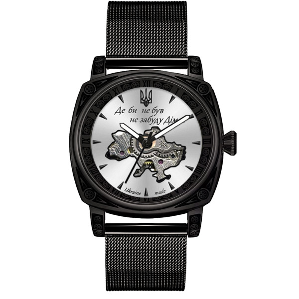 Мужские механические часы Awarder 021-3D Де би не був Black-White Mesh