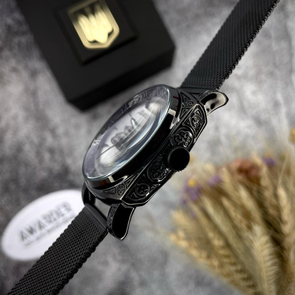 Мужские механические часы Awarder 021-3D Де би не був Black-White Mesh