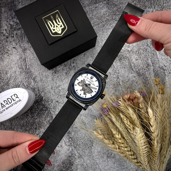 Мужские механические часы Awarder 021-3D Де би не був Black-White Mesh