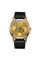Мужские механические часы Awarder 021-3D Де би не був Gold-Black с кожаным корешком