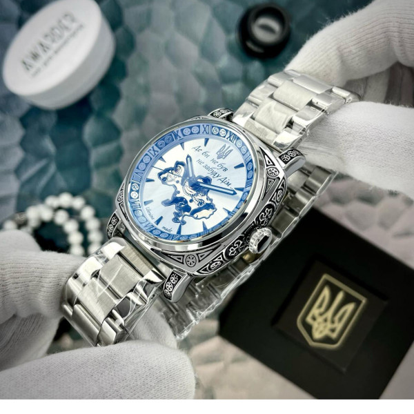 Чоловічий механічний годинник Awarder 021-3D Де би не був Silver-White Steel