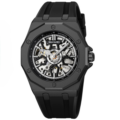 Мужские механические часы Skmei M036PBK Black Steel с автоподзаводом