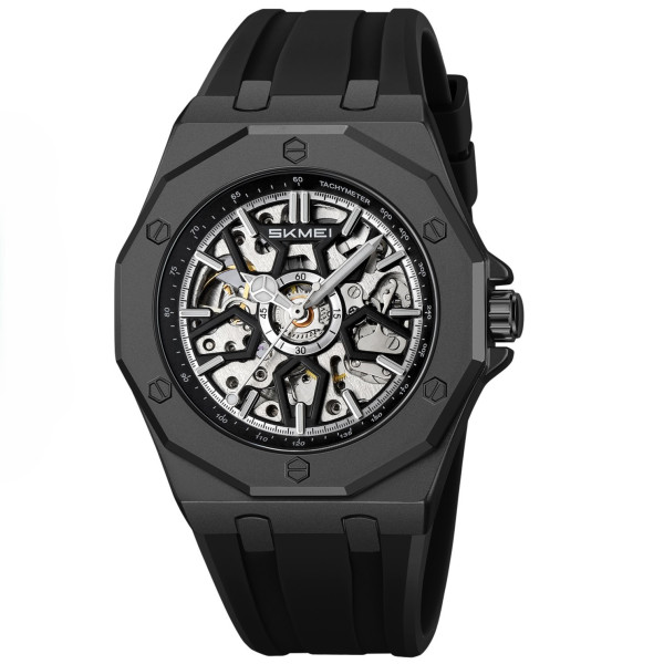Мужские механические часы Skmei M036PBK Black Steel с автоподзаводом