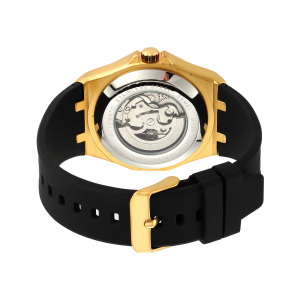 Мужские часы Skmei M036PGD Gold Steel механика с автоподзаводом