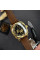Женские механические часы Awarder 021 Де би не була Gold-Black-Brown с кожаным ремешком