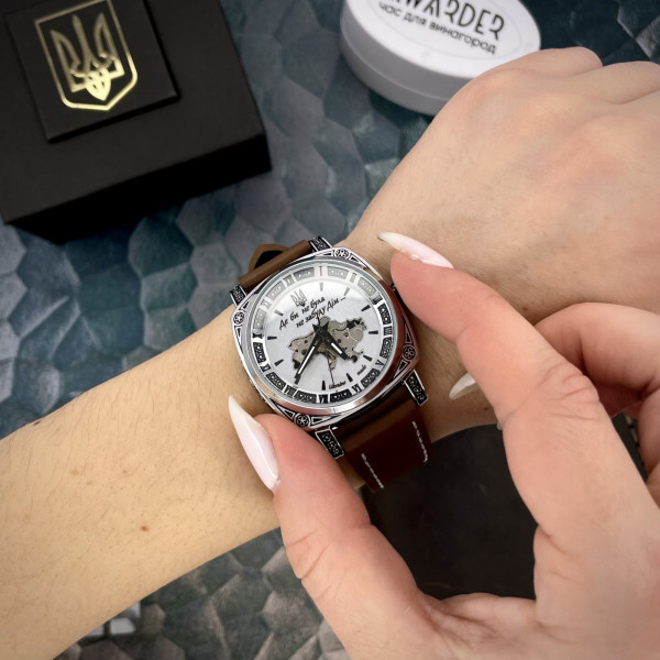 Жіночий механічний годинник Awarder 021 Де би не була Silver-Silver-Brown