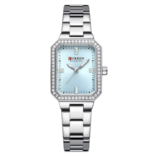 Жіночий годинник Curren 9102 Silver-Blue з кварцовим механізмом та синім циферблатом