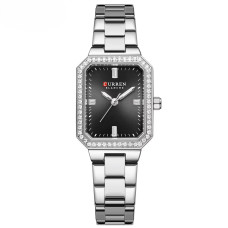 Жіночий годинник Curren 9102 Silver-Black з металевим браслетом