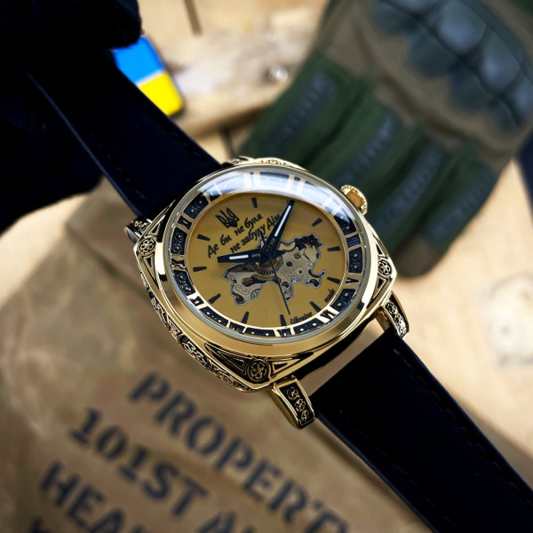 Женские часы Awarder 021 Де би не была Gold-Gold-Black механические