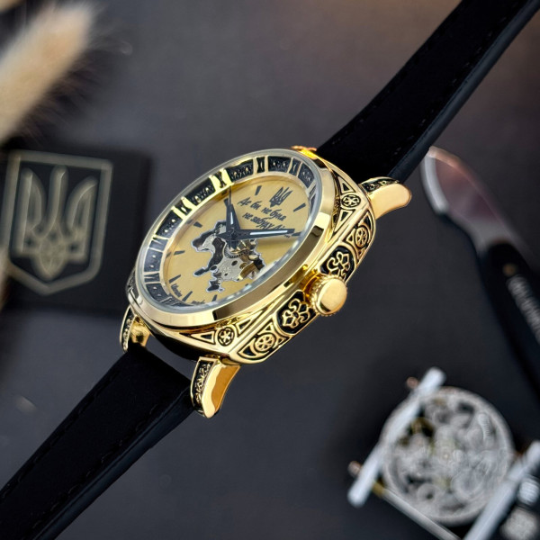 Женские часы Awarder 021 Де би не была Gold-Gold-Black механические
