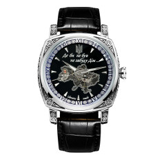 Мужские механические часы Awarder 021-3D Де би не був Silver-Black