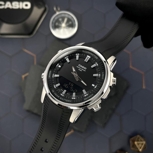 Мужские часы Casio AMW-880-1A водонепроницаемые стальной корпус