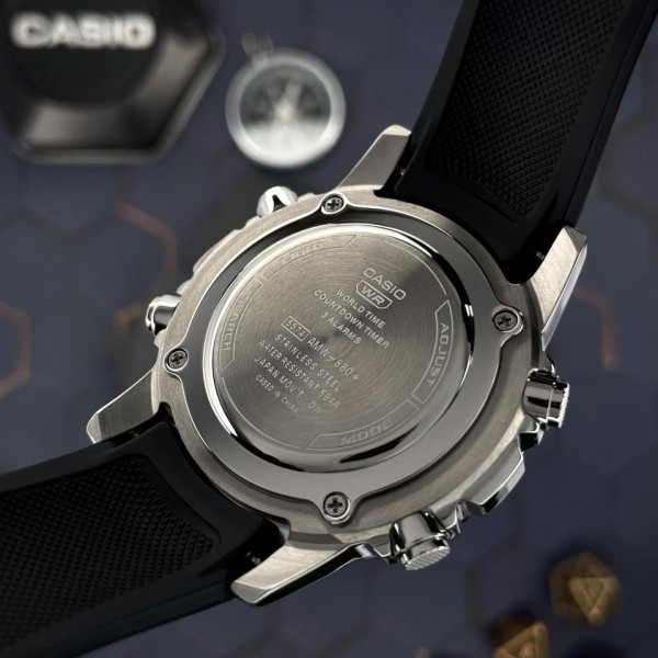 Мужские часы Casio AMW-880-1A водонепроницаемые стальной корпус