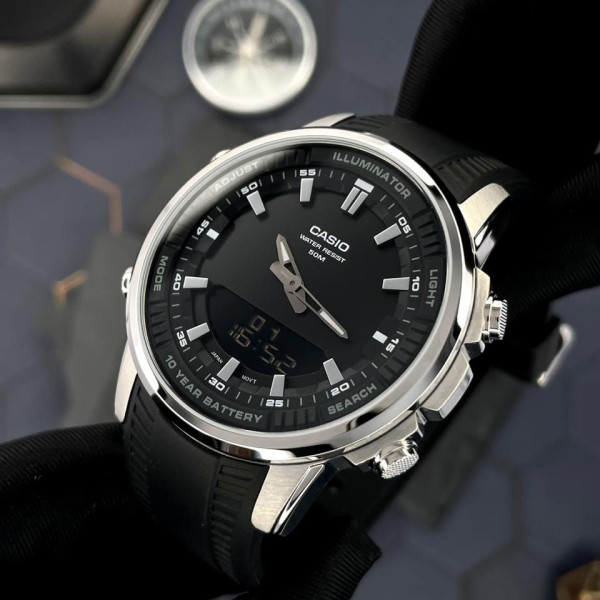 Мужские часы Casio AMW-880-1A водонепроницаемые стальной корпус