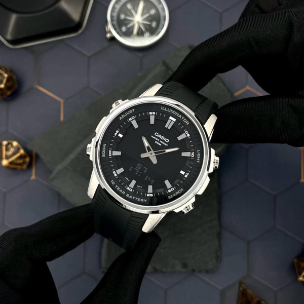 Мужские часы Casio AMW-880-1A водонепроницаемые стальной корпус