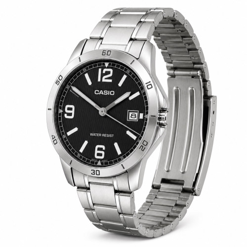 Чоловічий годинник Casio MTP-V004D-1B2 кварцовий з металевим браслетом