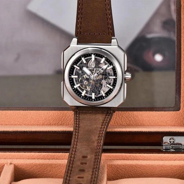 Чоловічий механічний годинник Pagani Design PD-1791 зі шкіряним ремінцем