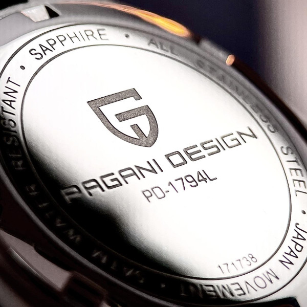 Жіночий годинник Pagani Design PD-1794L Silver-Rose Gold-Blue сапфір 5 ATM