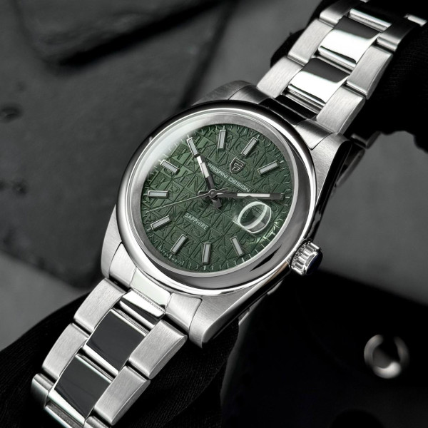 Чоловічий годинник Pagani Design PD-1794M Silver-Green з сапфіровим склом