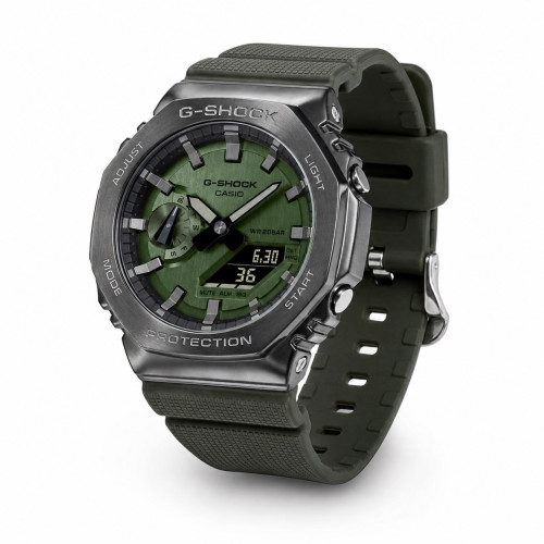 Чоловічий годинник Casio GM-2100B-3A тактичний 20 ATM зелений
