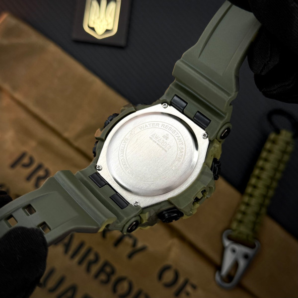 Тактические часы Awarder 002CMGRUASI с Тризубом 5 ATM Зеленый камуфляж