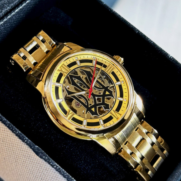 Мужские механические часы Awarder 025 Sharp Gold-Gold с автоподзаводом