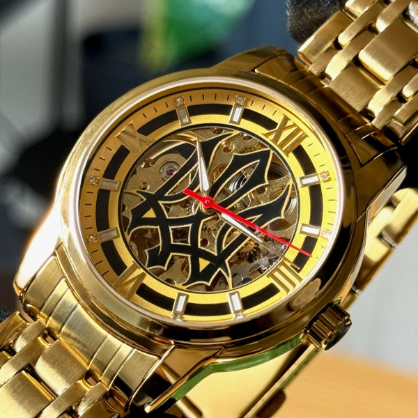 Мужские механические часы Awarder 025 Sharp Gold-Gold с автоподзаводом