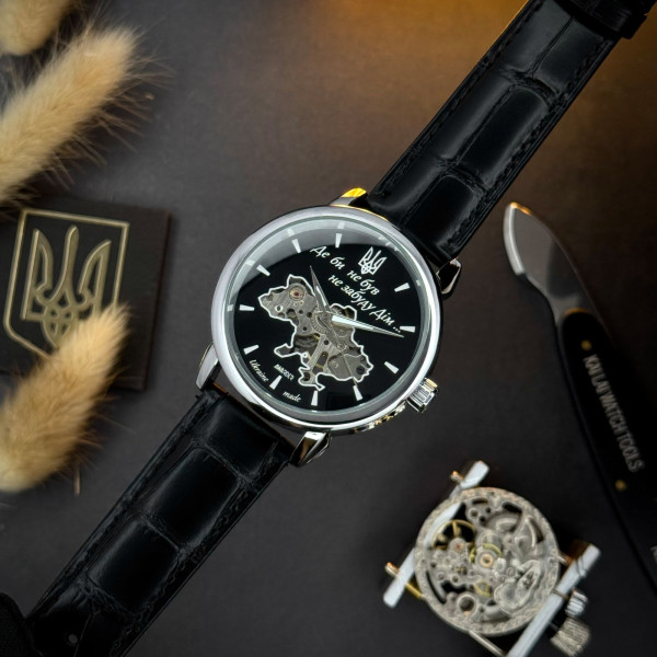 Мужские механические часы Awarder 022SIBK Де би не був Silver-Black