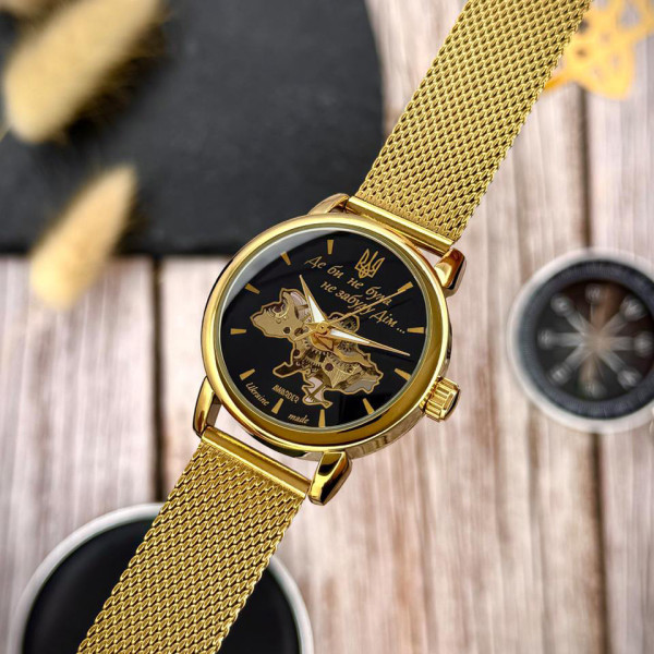Женские механические часы Awarder 028L Gold-Black Де би не була 3 ATM