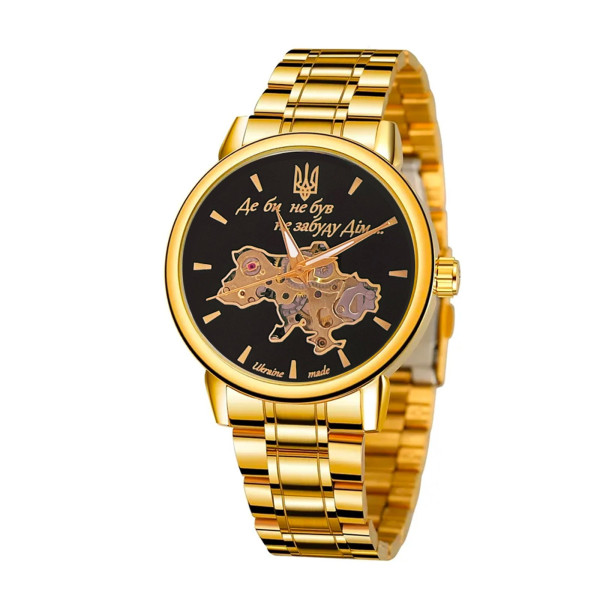 Мужские механические часы Awarder 022 Gold-Black Не Забуду Дім металлические