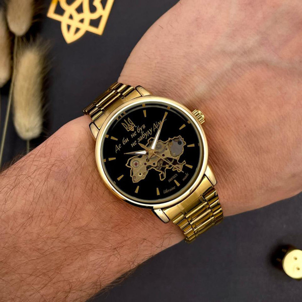 Мужские механические часы Awarder 022 Gold-Black Не Забуду Дім металлические