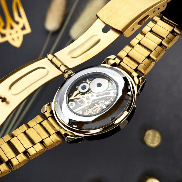 Мужские механические часы Awarder 022 Gold-Black Не Забуду Дім металлические